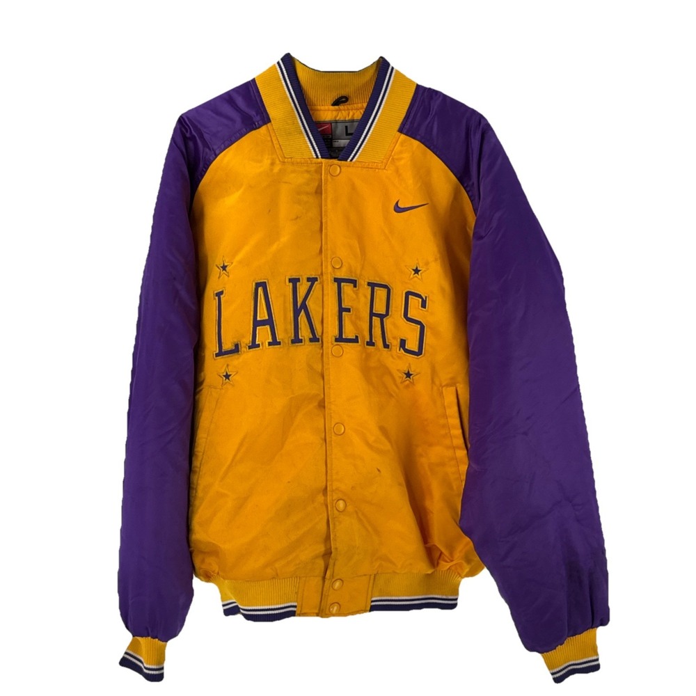 Vintage NBA Nike LA Los Angeles Lakers Basketball Bomber Jacket Sz L